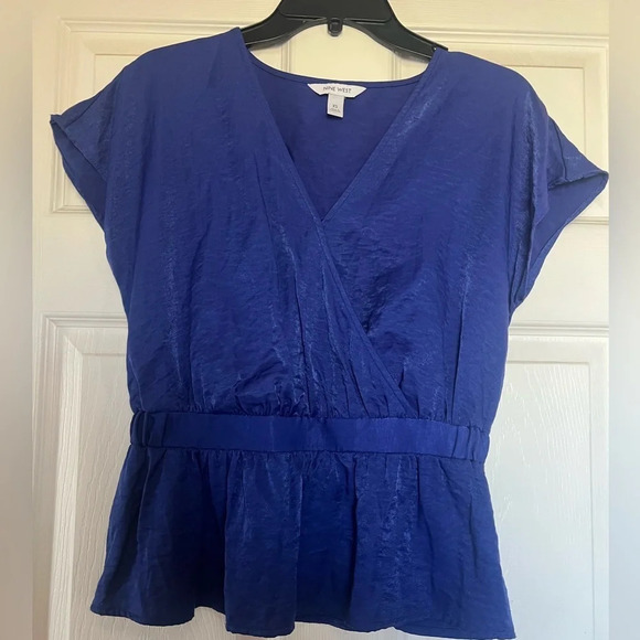 Nine West Peplum Blouse Silky Top - Picture 1 of 4